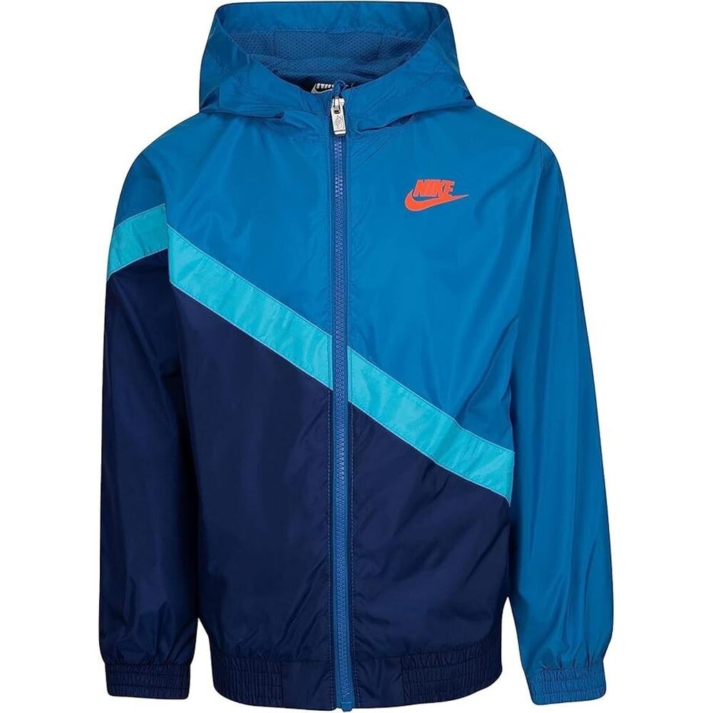 NIKE BOYS JACKET WOVEN HOODED WINDBREAKER SIZE 4, IMPERIAL BLUE, NWT